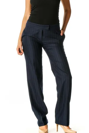 Blue Striped Classic Trousers