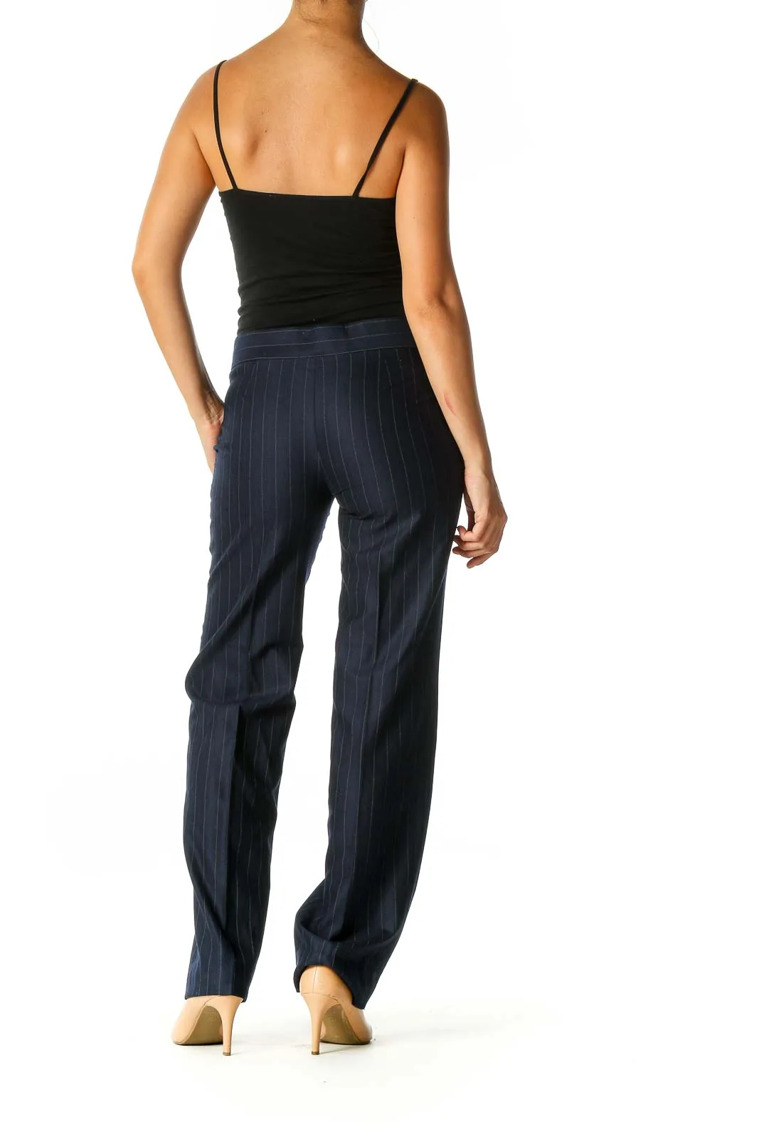 Blue Striped Classic Trousers