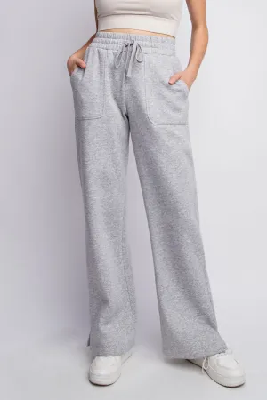Blue Zone Planet |  Faith Apparel Full Size Drawstring Straight Leg Slit Sweatpants