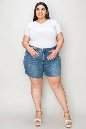 Blue Zone Planet |  Judy Blue Full Size High Waist Slim Denim Shorts