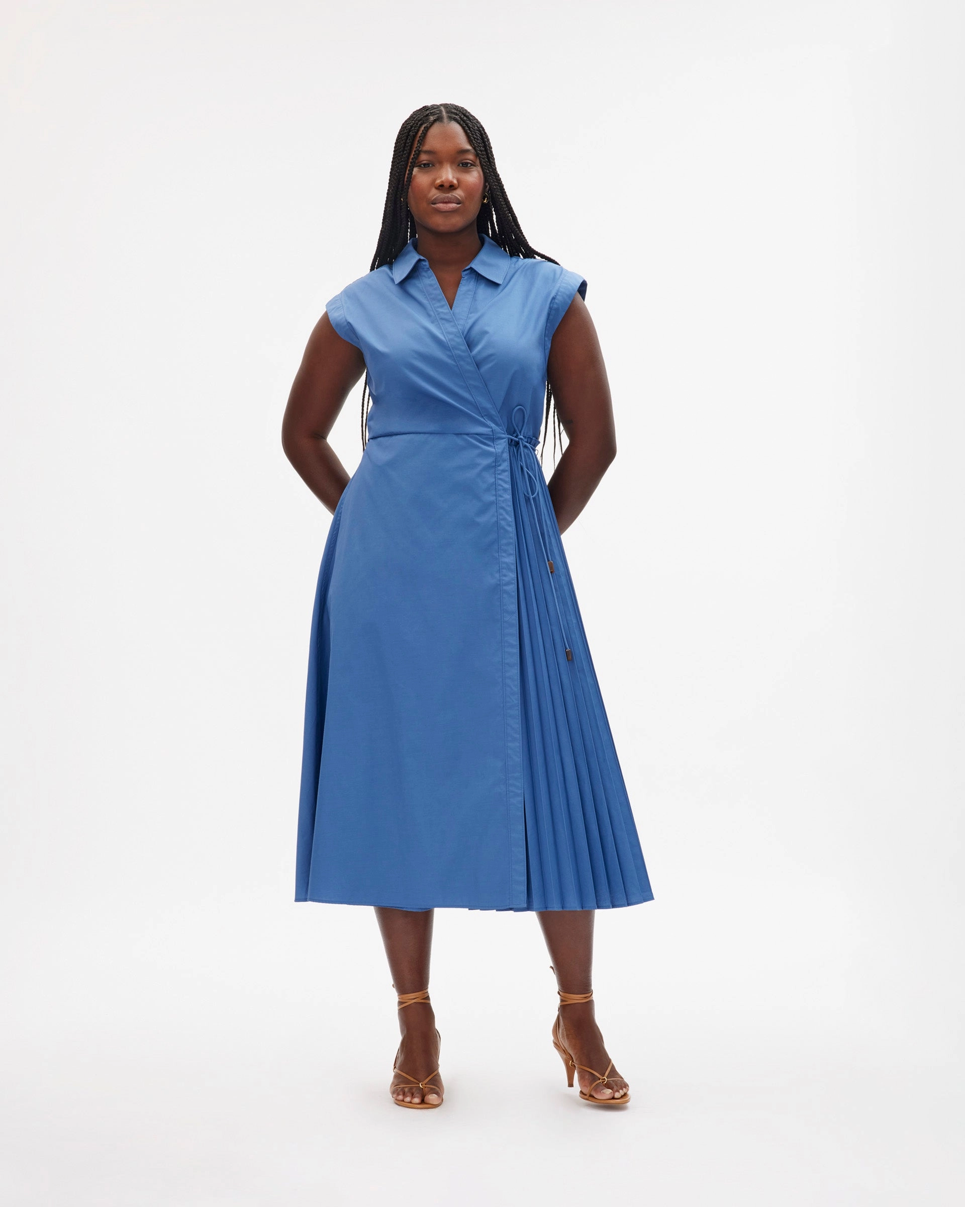 Midi Shivon Dress Vibe Choice Side Pleats