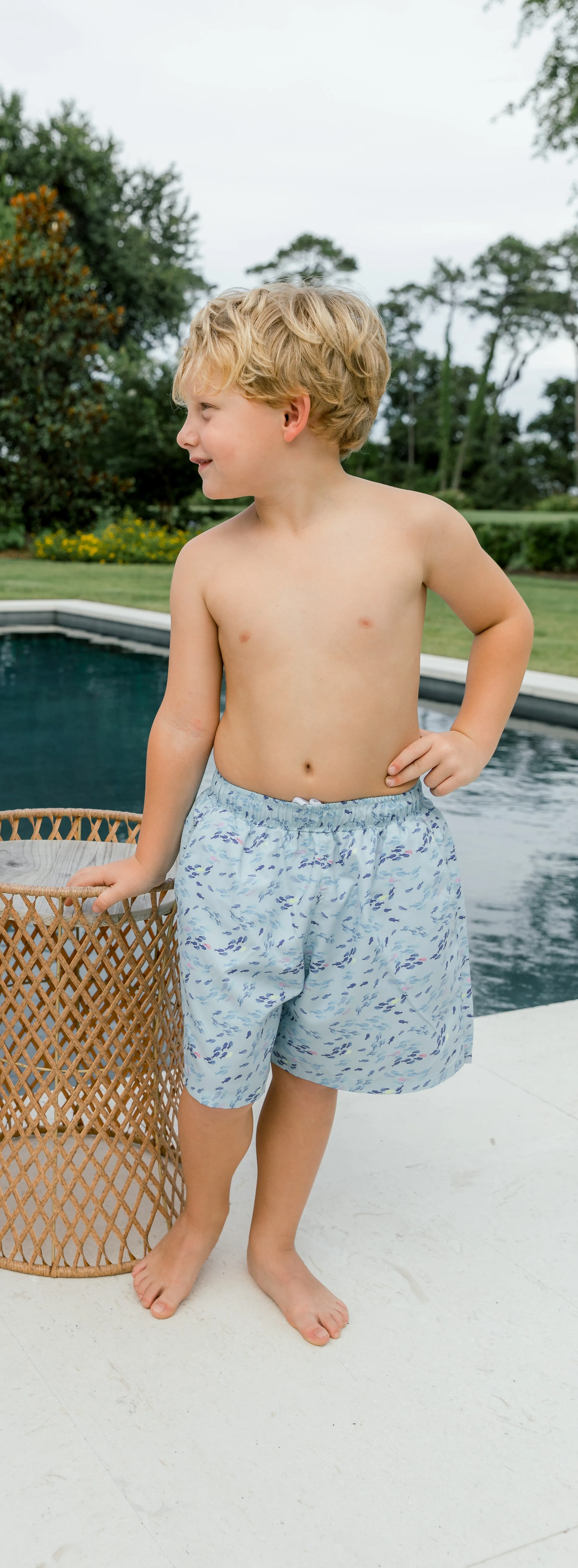 Board Swim Short- Blue Fish