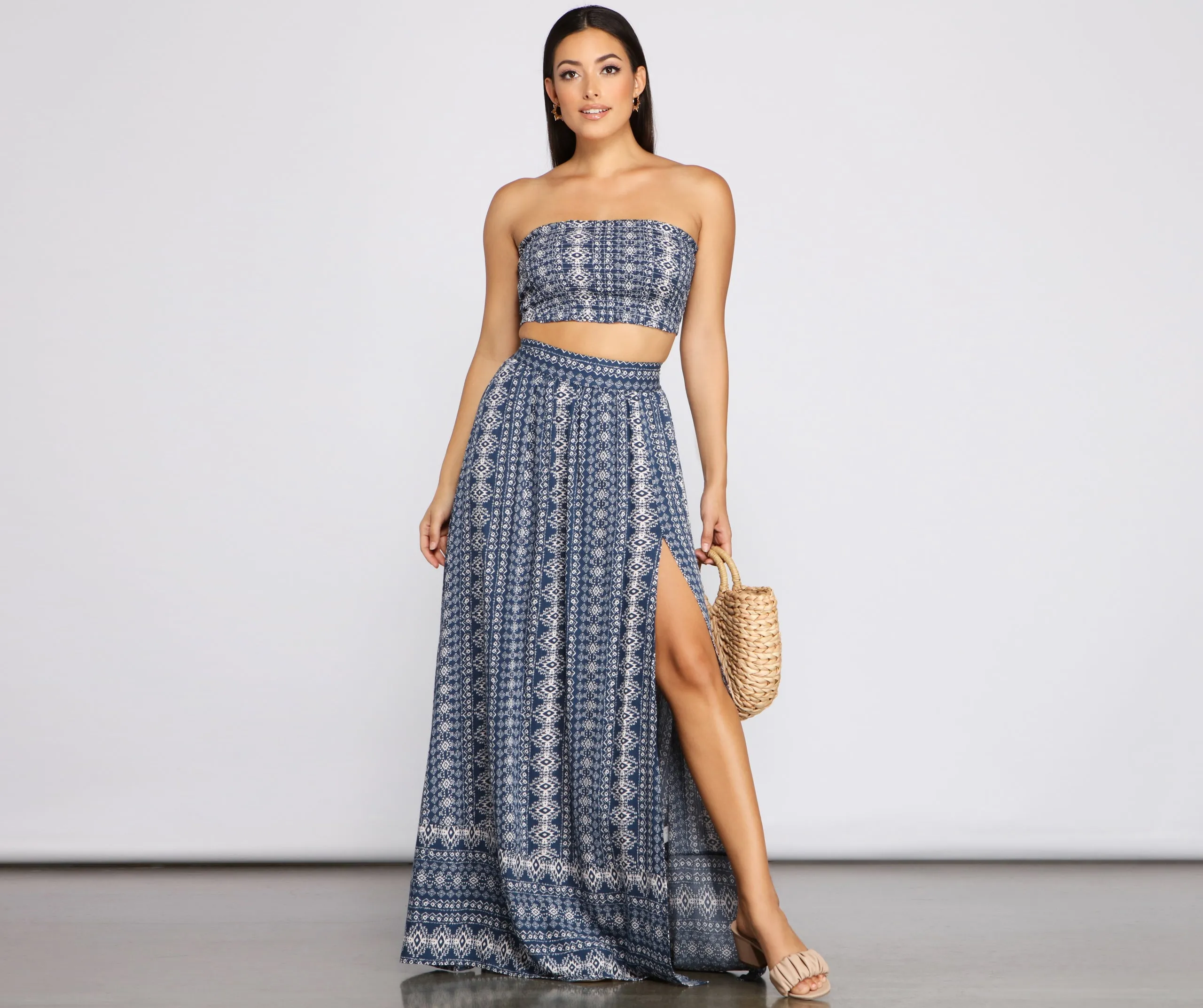 Bohemian Beat Smocked Tube Top