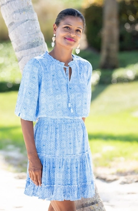 Ibiza Dress / Periwinkle Medallion Sophisticated Comfort