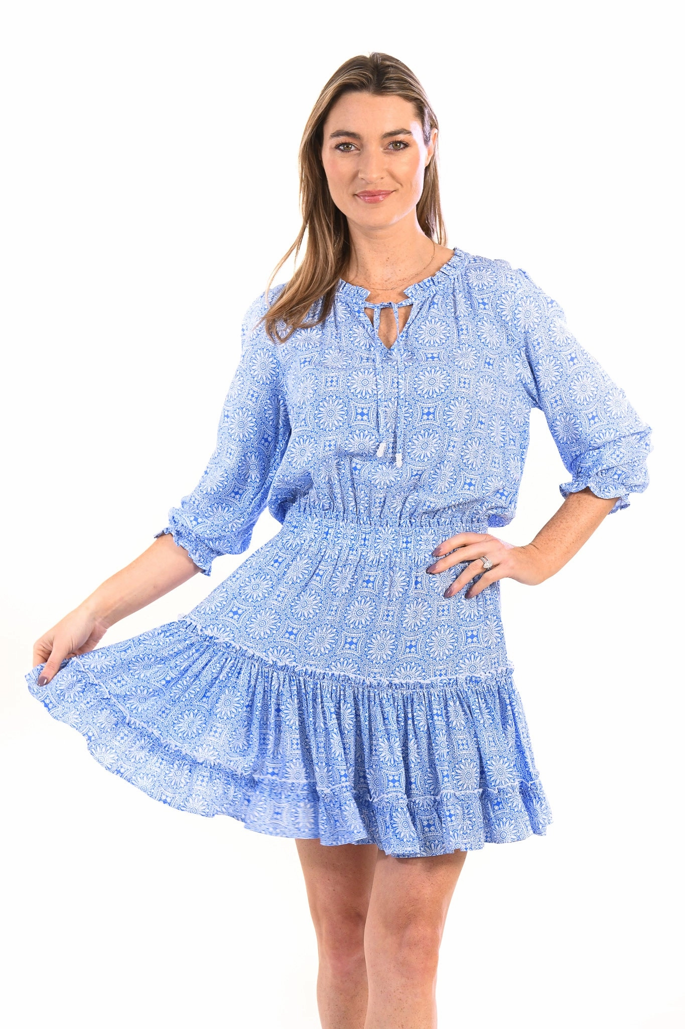 Warm Undertone Ibiza Dress / Periwinkle Medallion