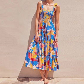 BOHO PRINT TEA BREAK FRENCH WRAP DRESS_CWDMD2380 Radiant Mood