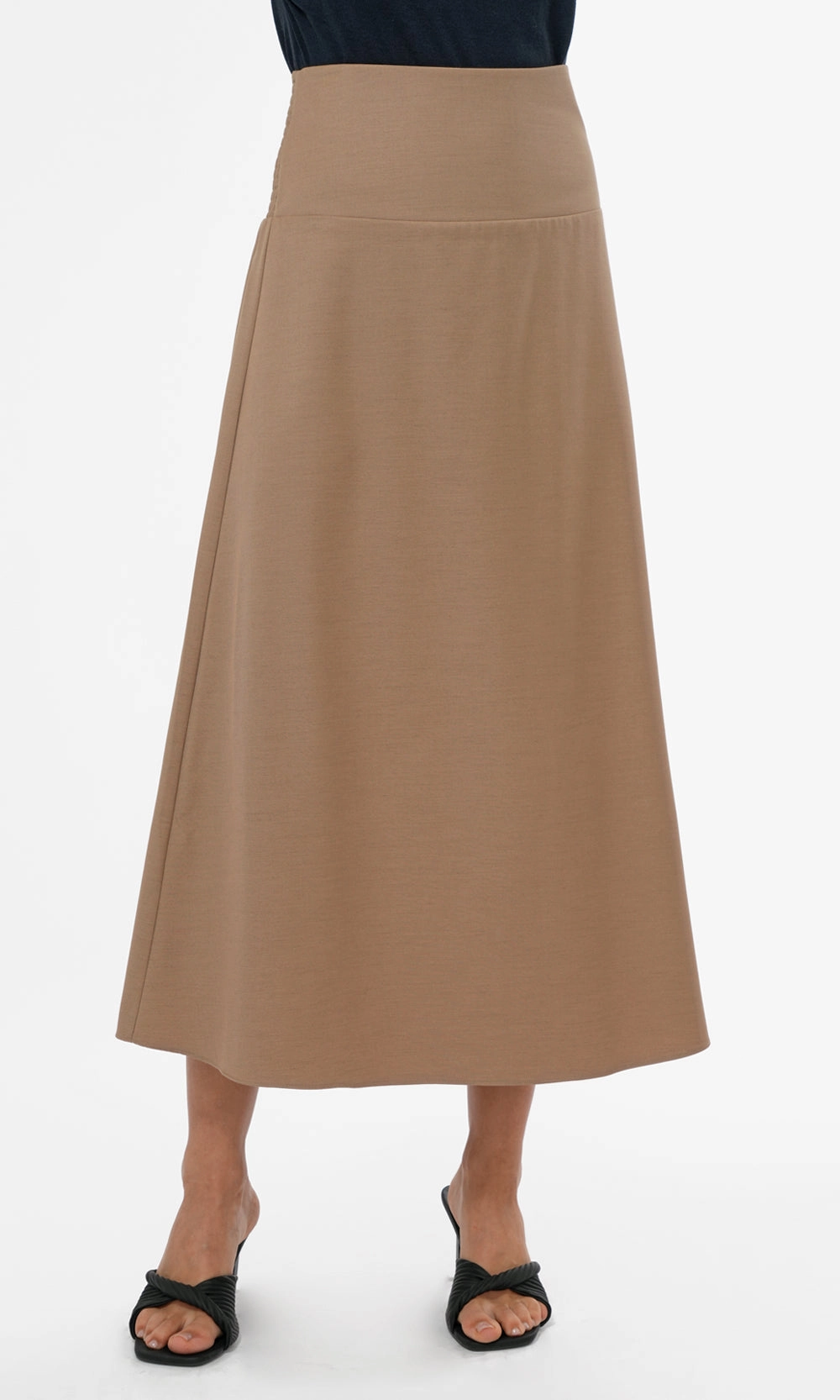 Dory Pull Over A line Midi Skirt in Sand OdorControlTreatment