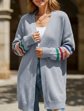 Recycled Polyester Casual patchwork knitted sweater