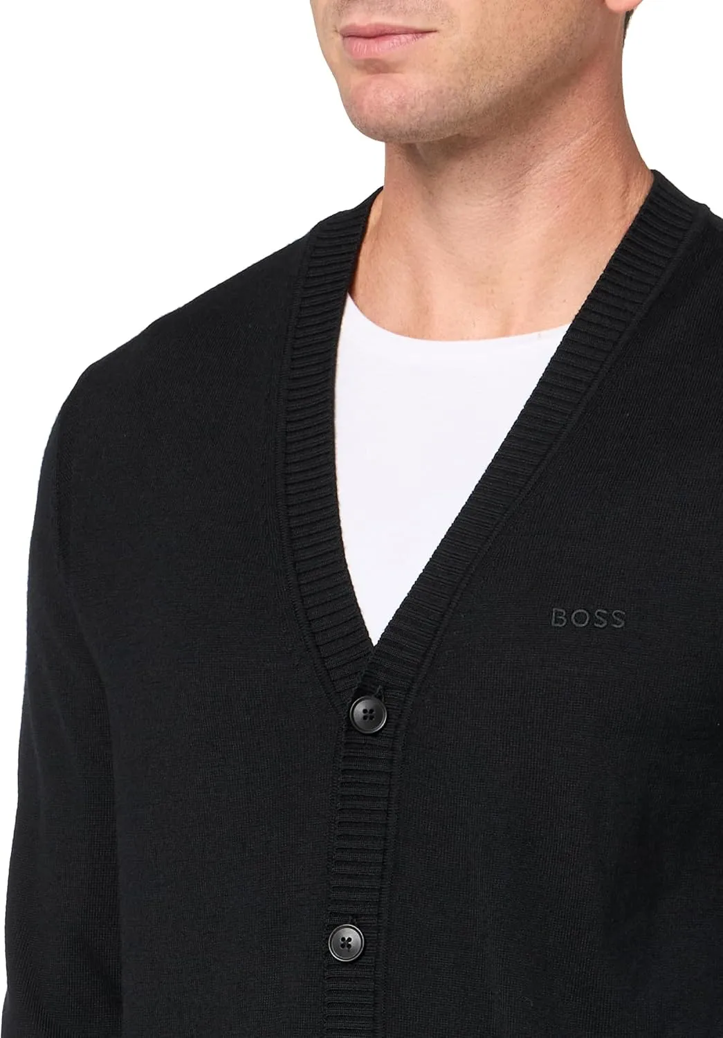 BOSS Men's Wool Blend Button Down Cardigan
