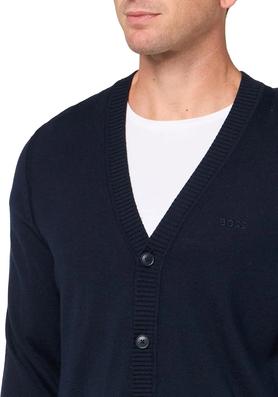 BOSS Men's Wool Blend Button Down Cardigan