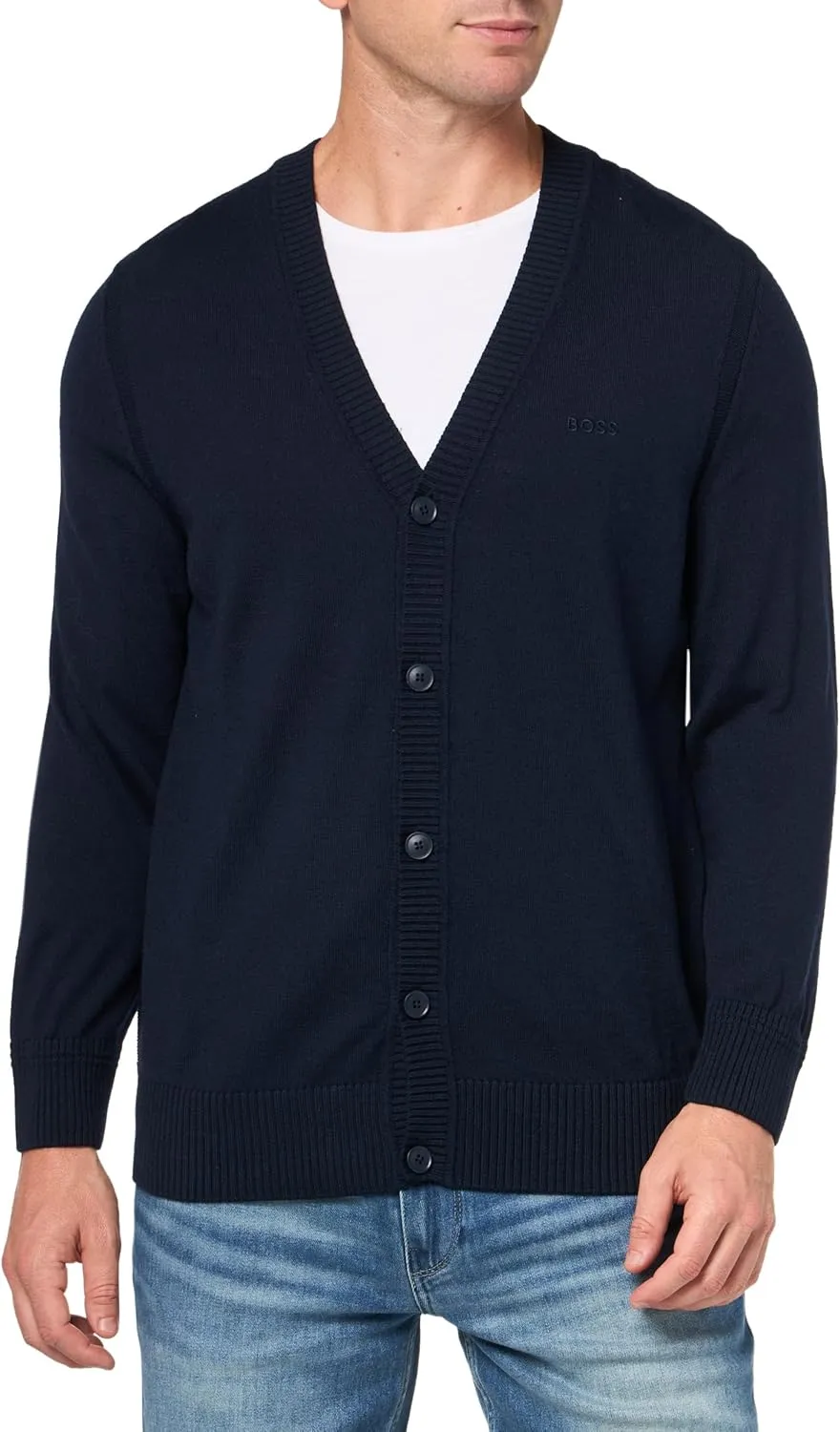 BOSS Men's Wool Blend Button Down Cardigan