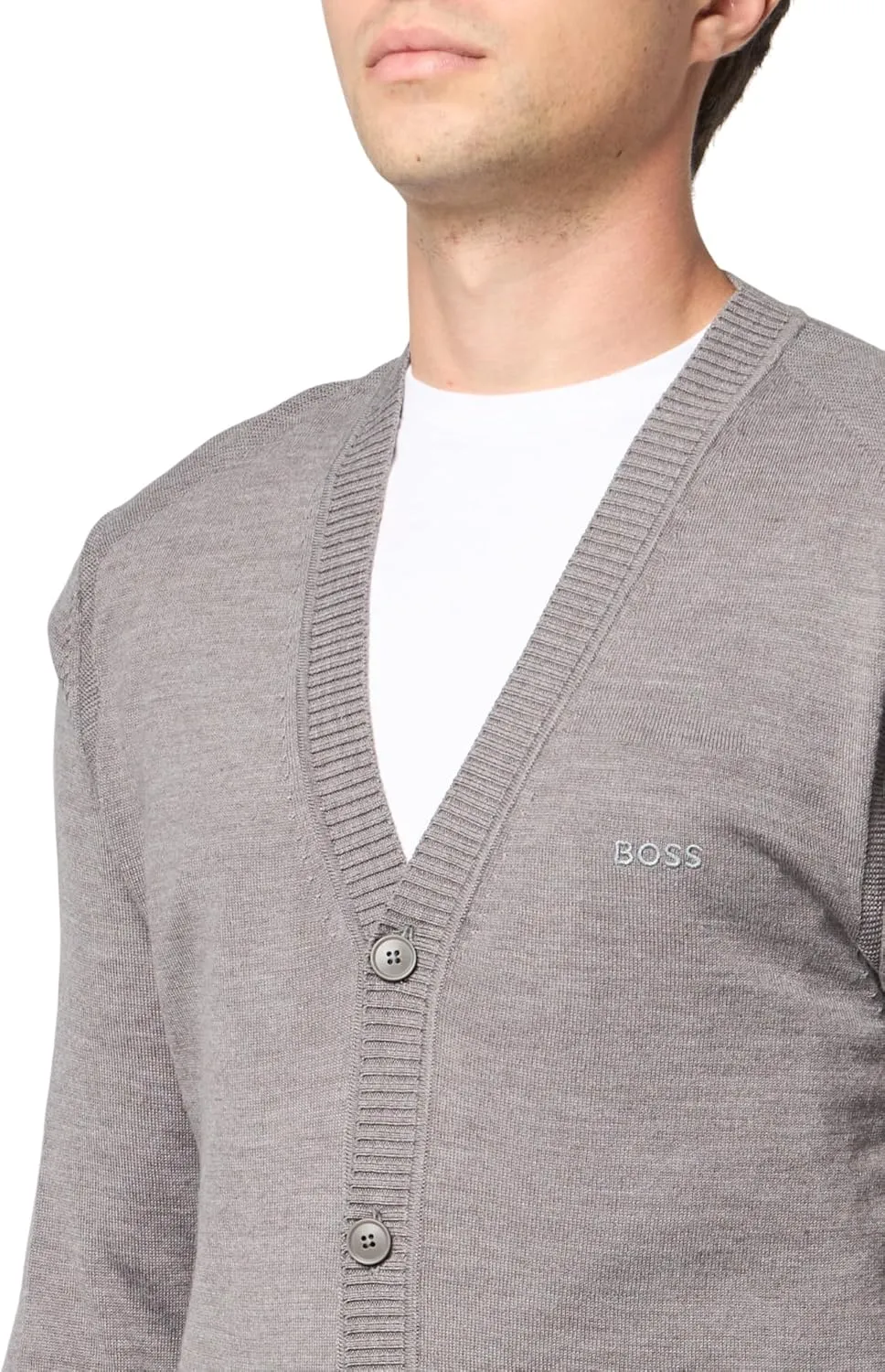BOSS Men's Wool Blend Button Down Cardigan