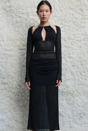 garden wedding Back Glow Ari Cutaway Dress Black