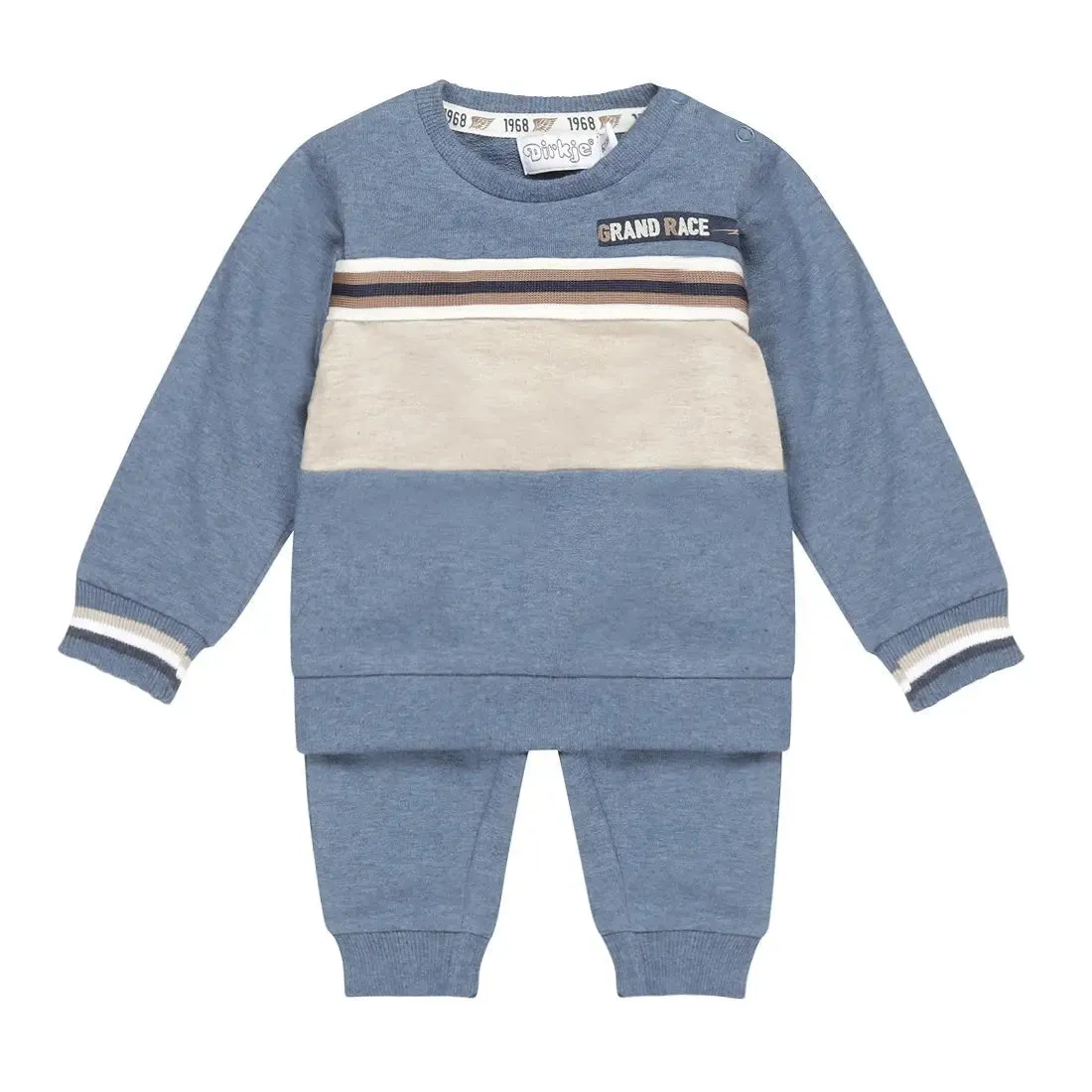 Boys Baby Set Jumper and Trousers Blue Melange | Dirkje
