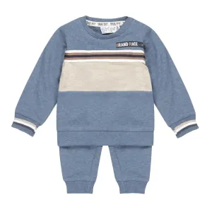 Boys Baby Set Jumper and Trousers Blue Melange | Dirkje