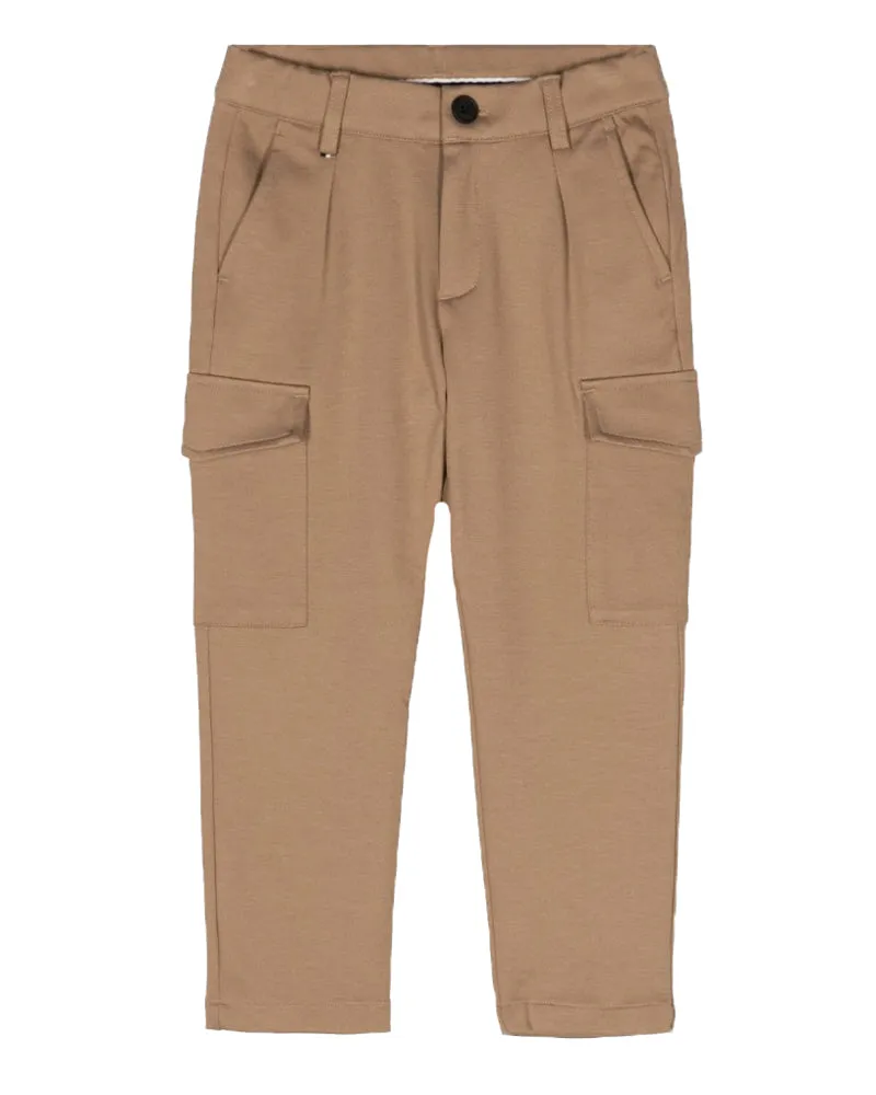 Boys Beige Cargo Pants