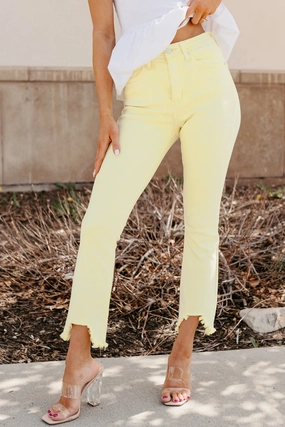 Dynamic Fit Brad Tummy Control Kick Flare Saige Jeans (Yellow)