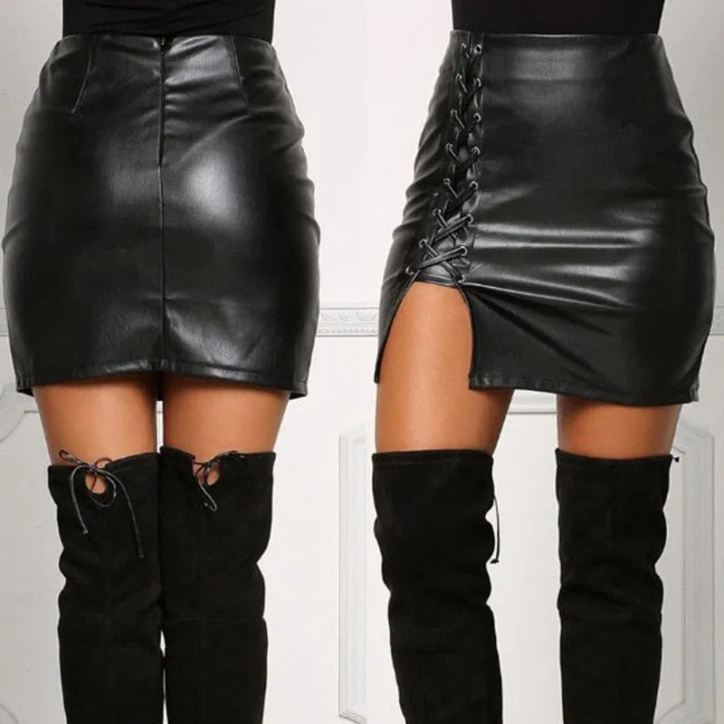 Braided Leather Skirt