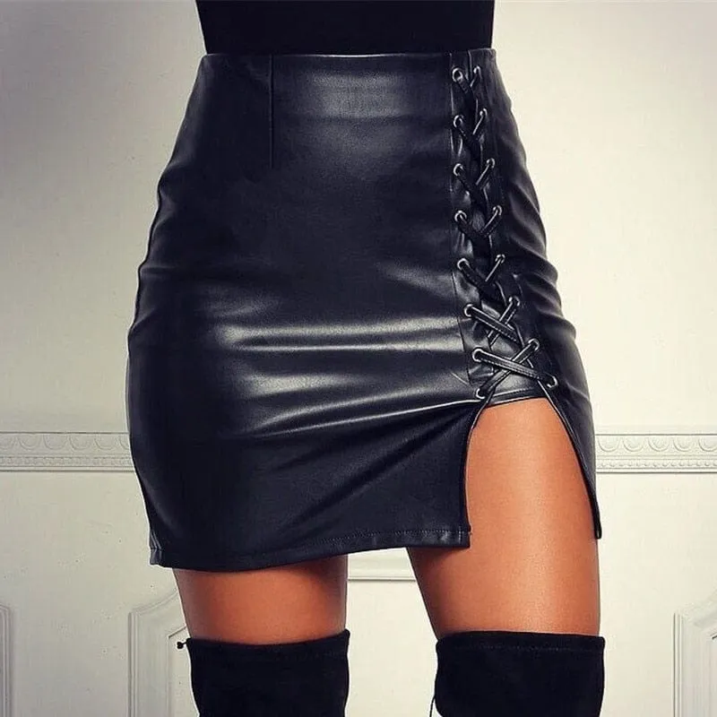 Braided Leather Skirt