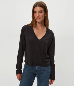 ReinforcedArmholes Hidden Zipper Pocket BREA SUPIMA SLUB LS VNECK