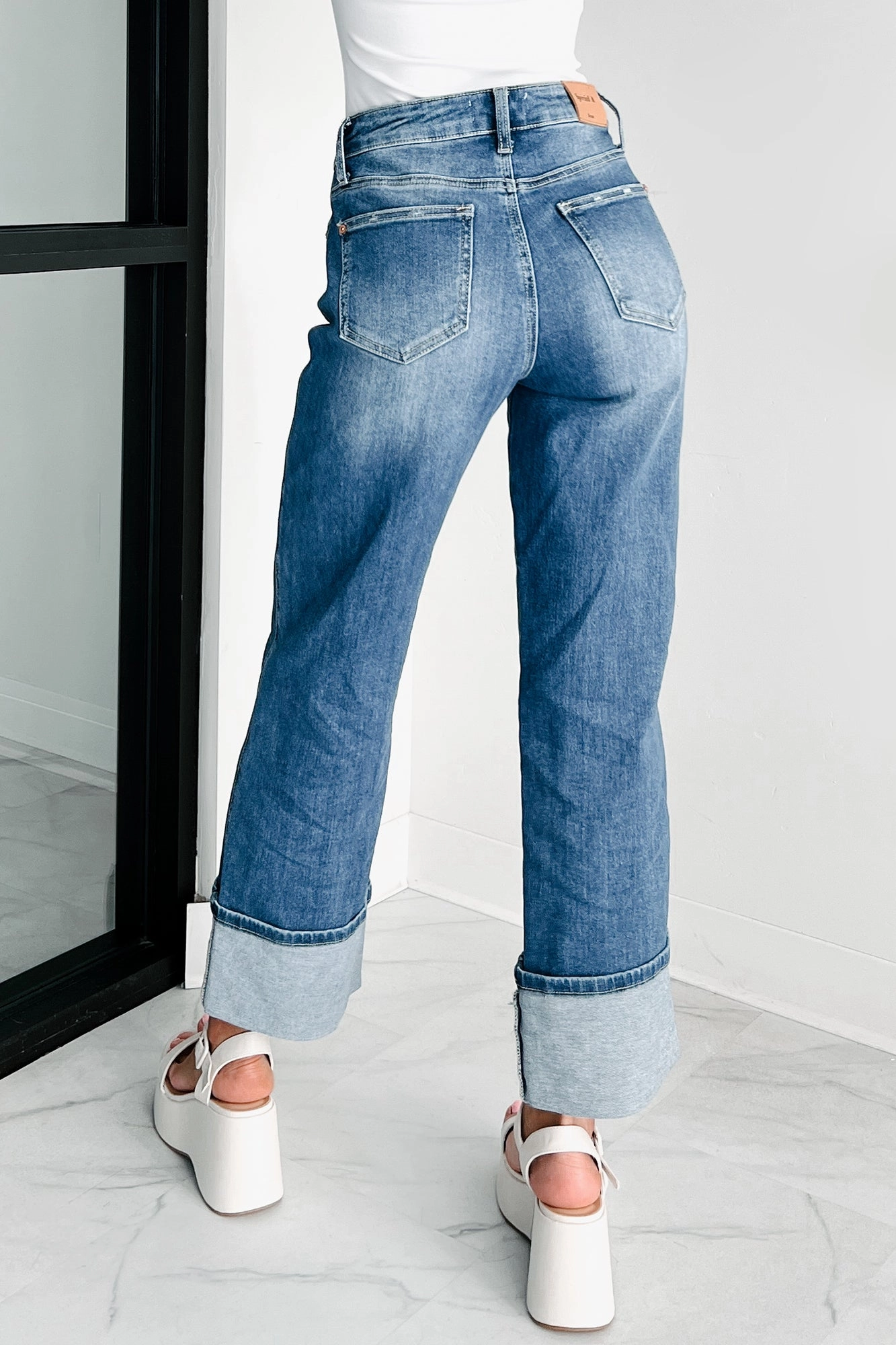 Lovett Special A High Rise Dad Jeans With Cuff (Medium) Multi Panel Construction Lightweight Wear