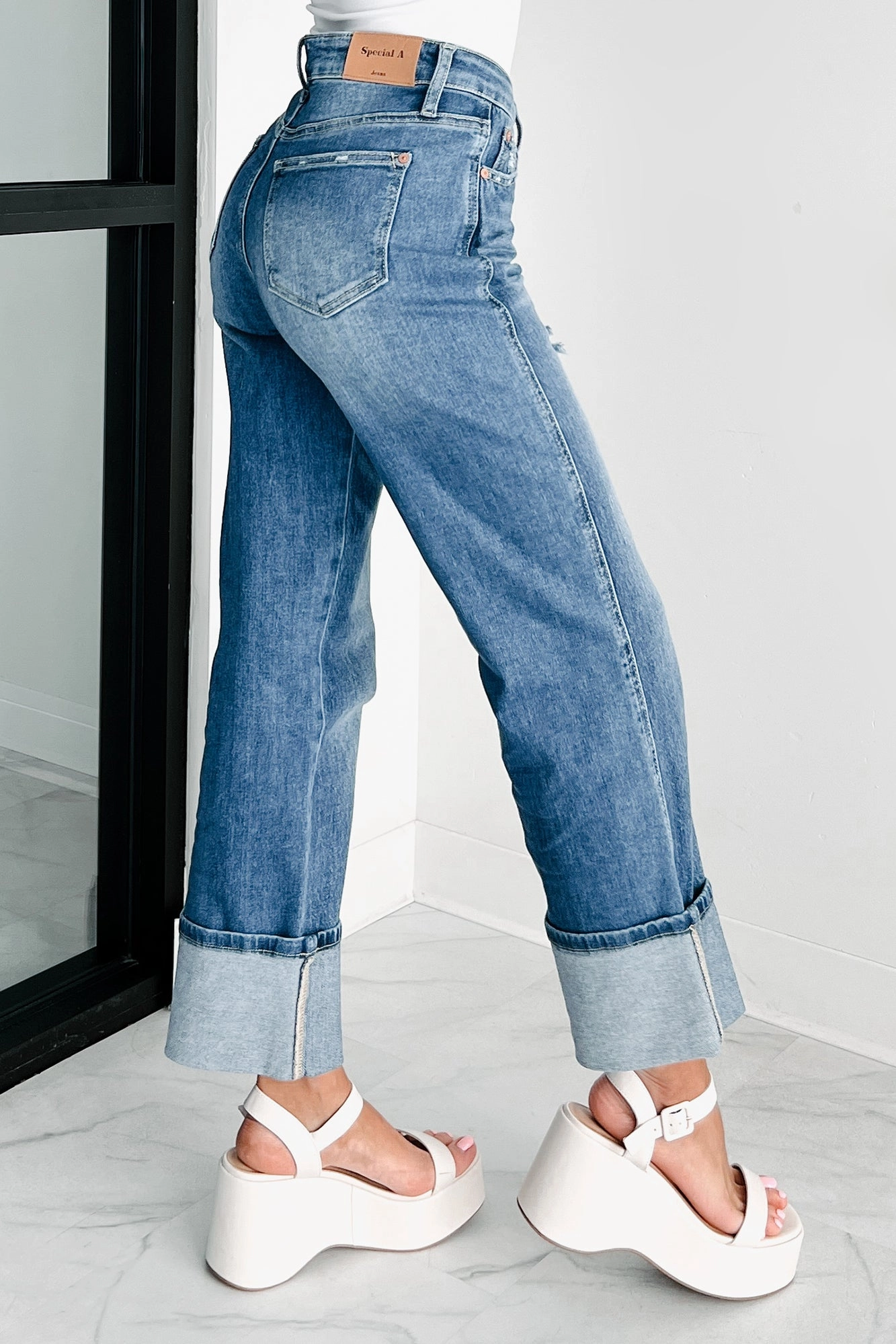 Freedom Fit Sleek and Soft Lovett Special A High Rise Dad Jeans With Cuff (Medium)