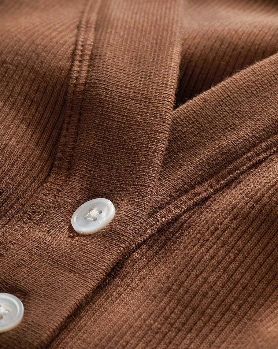 Deklab Ribbed Henley T-Shirt Light Chicory Reflective Accent Stripes
