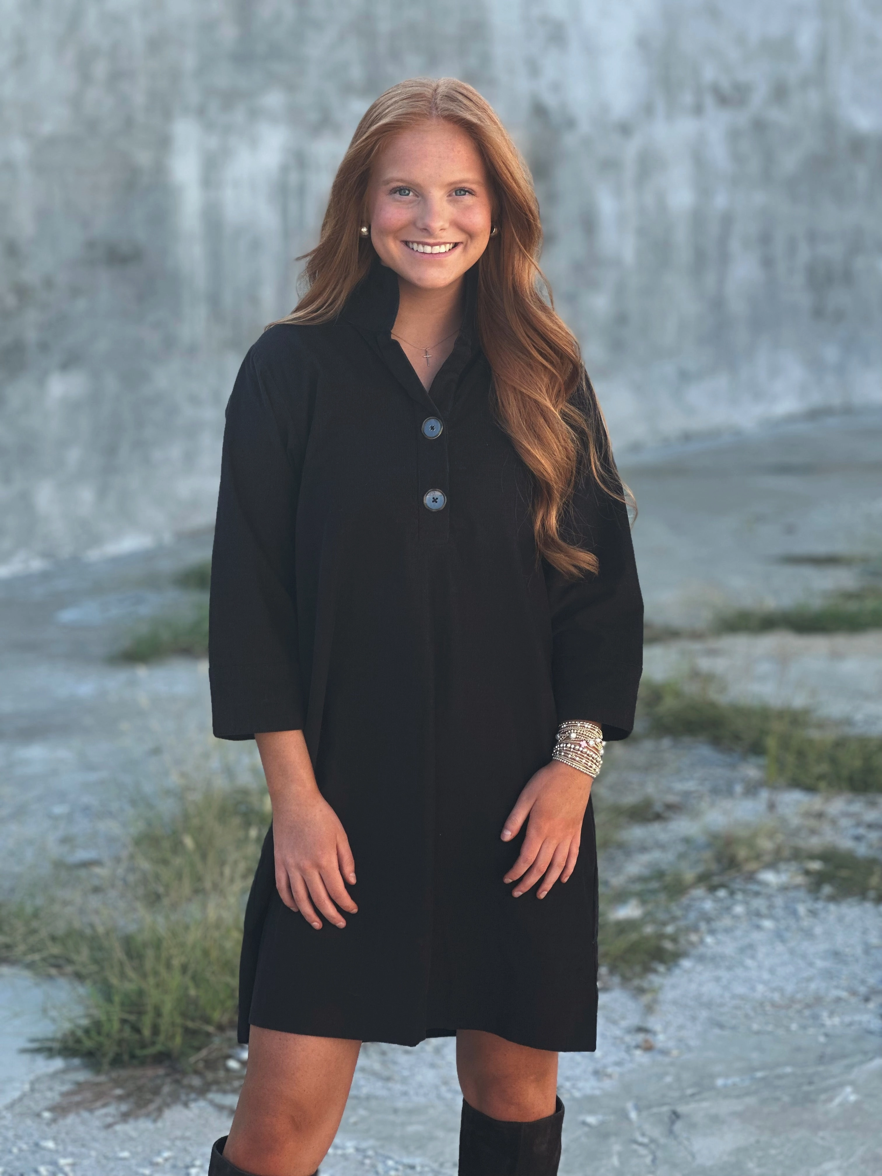 Holly Shae Arden Dress in Black AntiFrayEdging