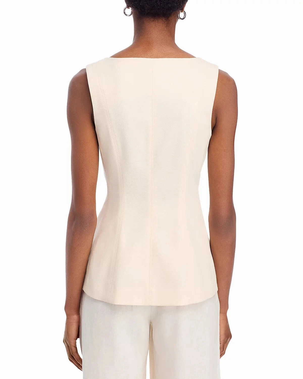 Avalina Vest Ecru NonChafing Fabric Ultra Soft Texture