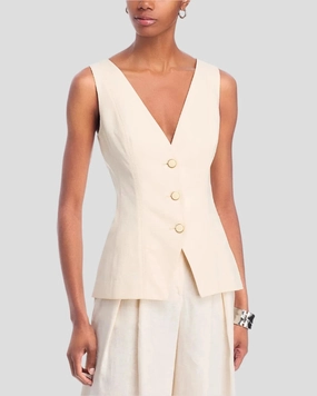 Active Tee Non Chafing Side Seams Avalina Vest Ecru