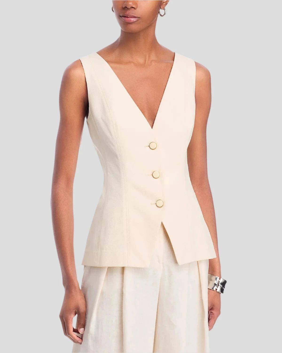 Active Tee Non Chafing Side Seams Avalina Vest Ecru