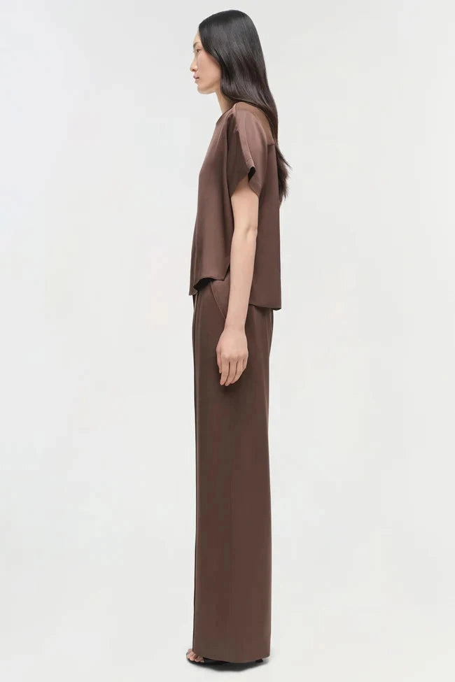 Kyra Satin Wide Leg Pant Cocoa All Day Fit WaterproofTechnology