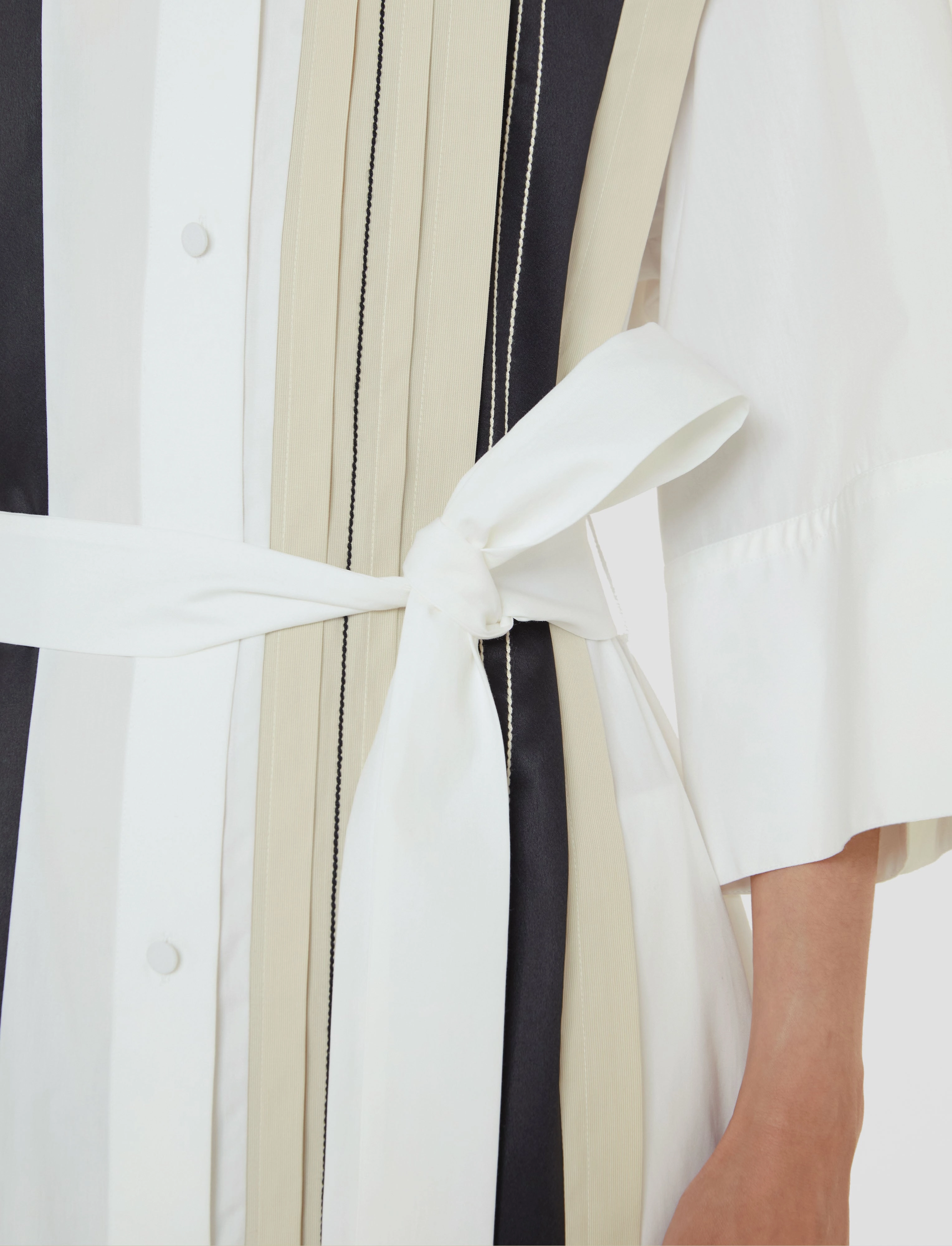 Mederic Poplin Colour Block Dress Elegant Fit Shape Retention