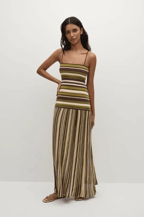 Stylish Mood Essenia Knit Dress Espresso Pine Stripe