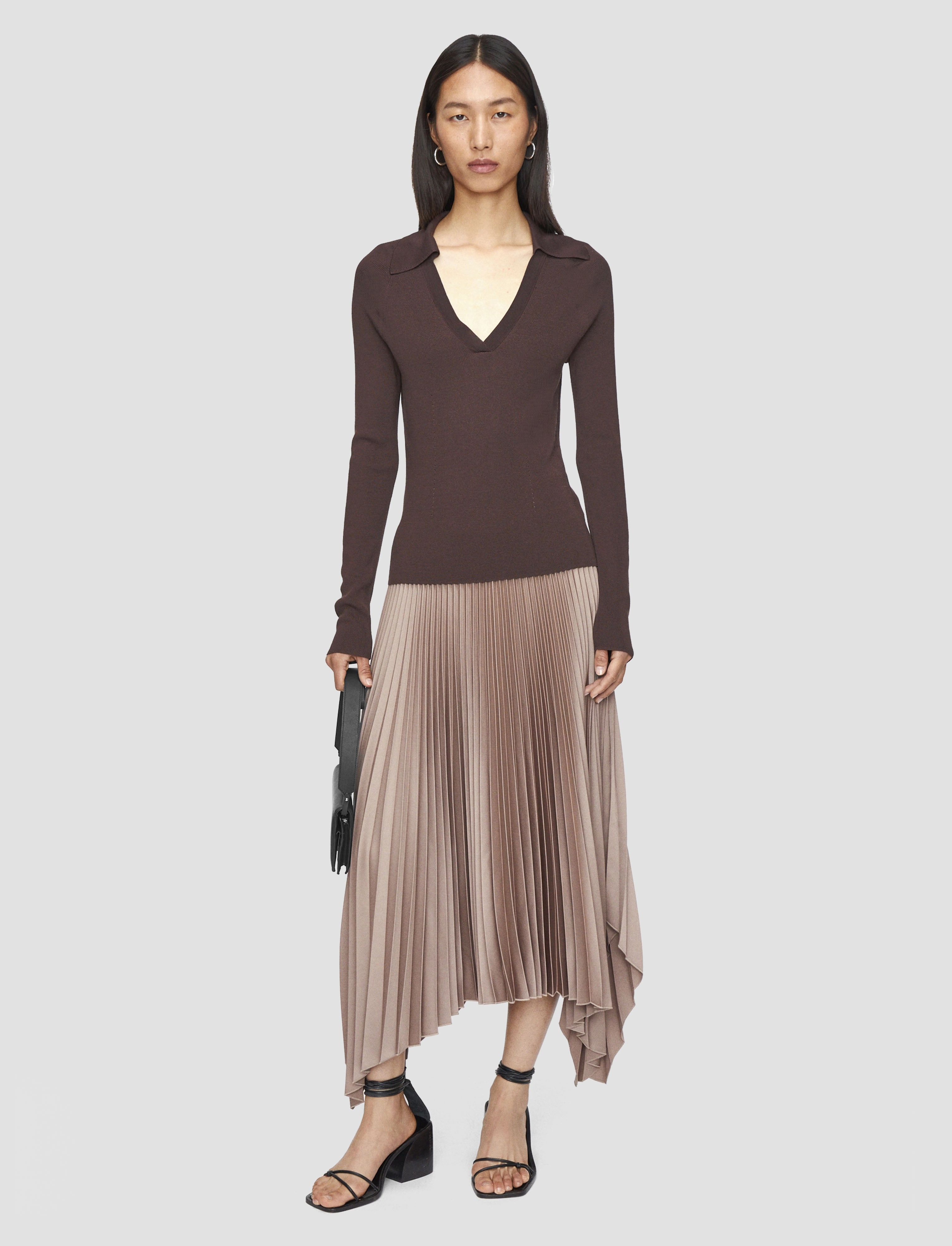 Ade Knit Weave Pliss?? Skirt Sleek Motion