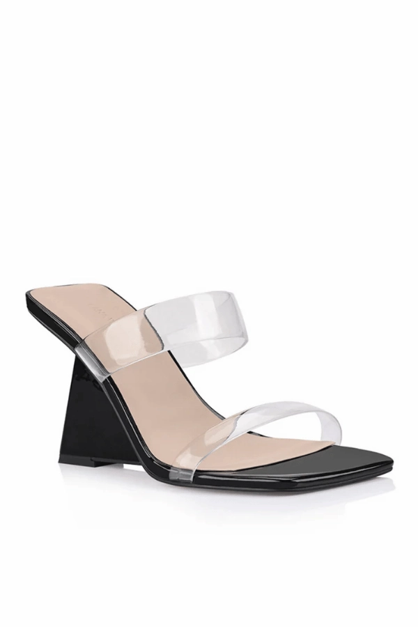 Brooke Wedge Black Patent Sleek Volume confident look