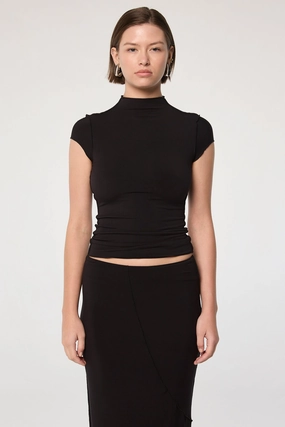 REESE MOCK NECK TOP Raw Edge Detail ZonalVentilation