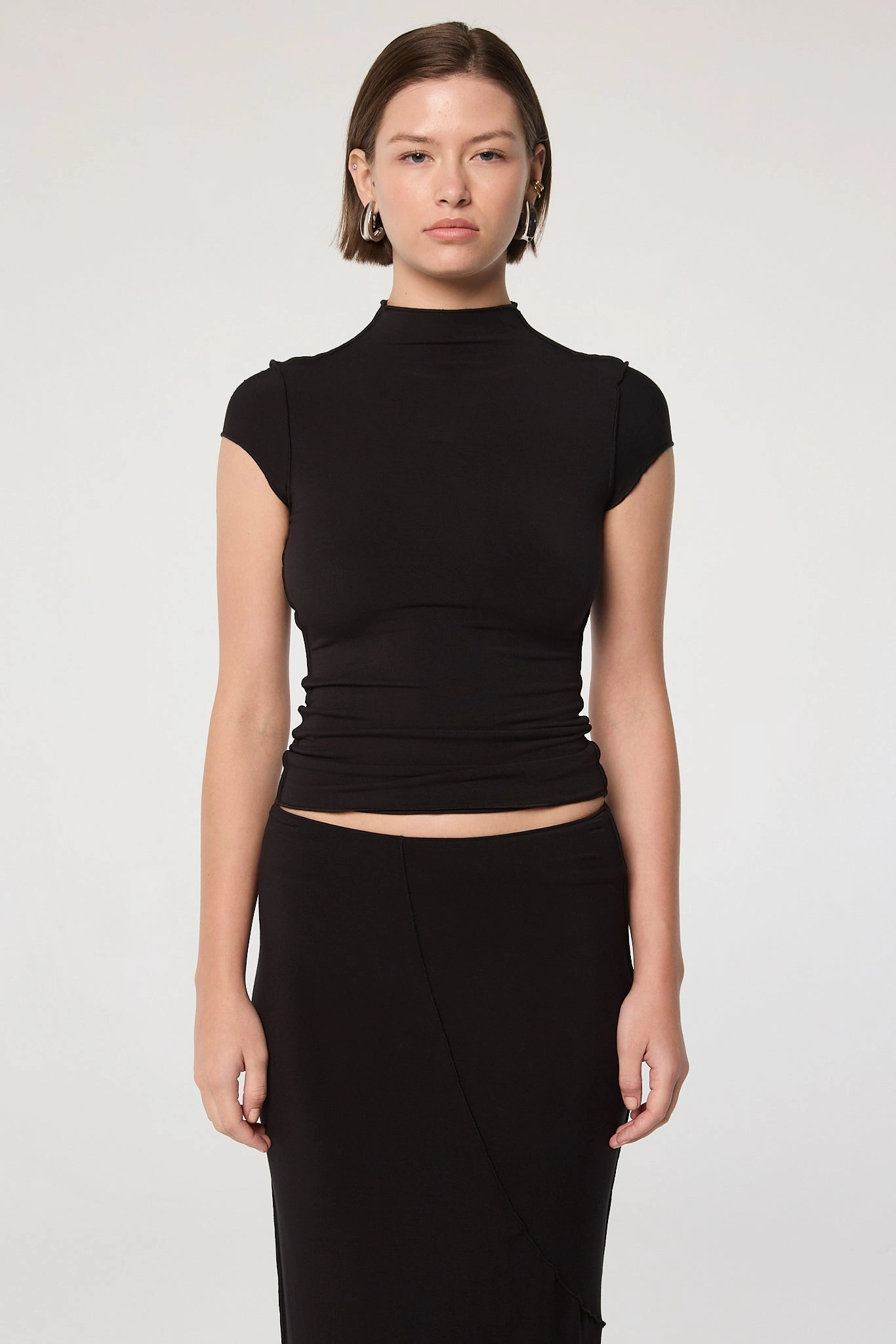 REESE MOCK NECK TOP Raw Edge Detail ZonalVentilation