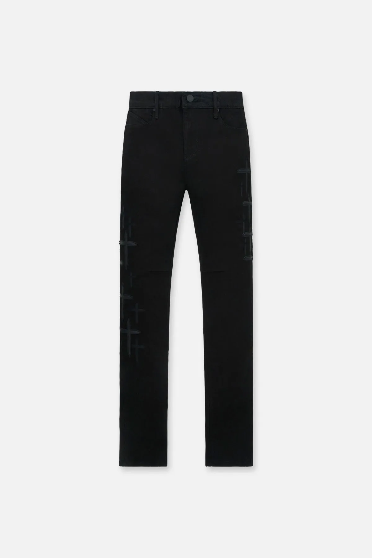 BRYANT SKINNY JEAN | BLACK CROSS PATCHES