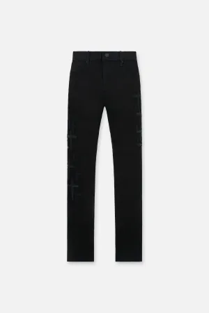BRYANT SKINNY JEAN | BLACK CROSS PATCHES