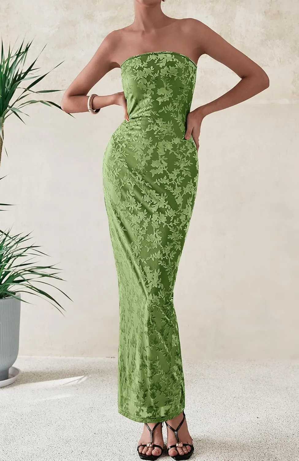 BTFBM Women Spring Dresses 2025 Elegant Wedding Guest Dresses Bodycon Tube Maxi Dress Split Floral Cocktail Dress