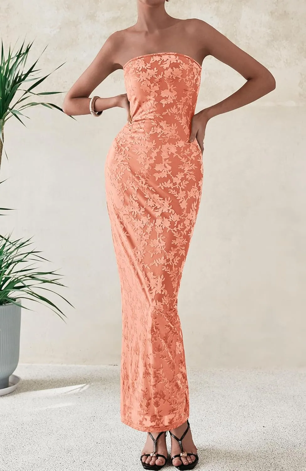 BTFBM Women Spring Dresses 2025 Elegant Wedding Guest Dresses Bodycon Tube Maxi Dress Split Floral Cocktail Dress