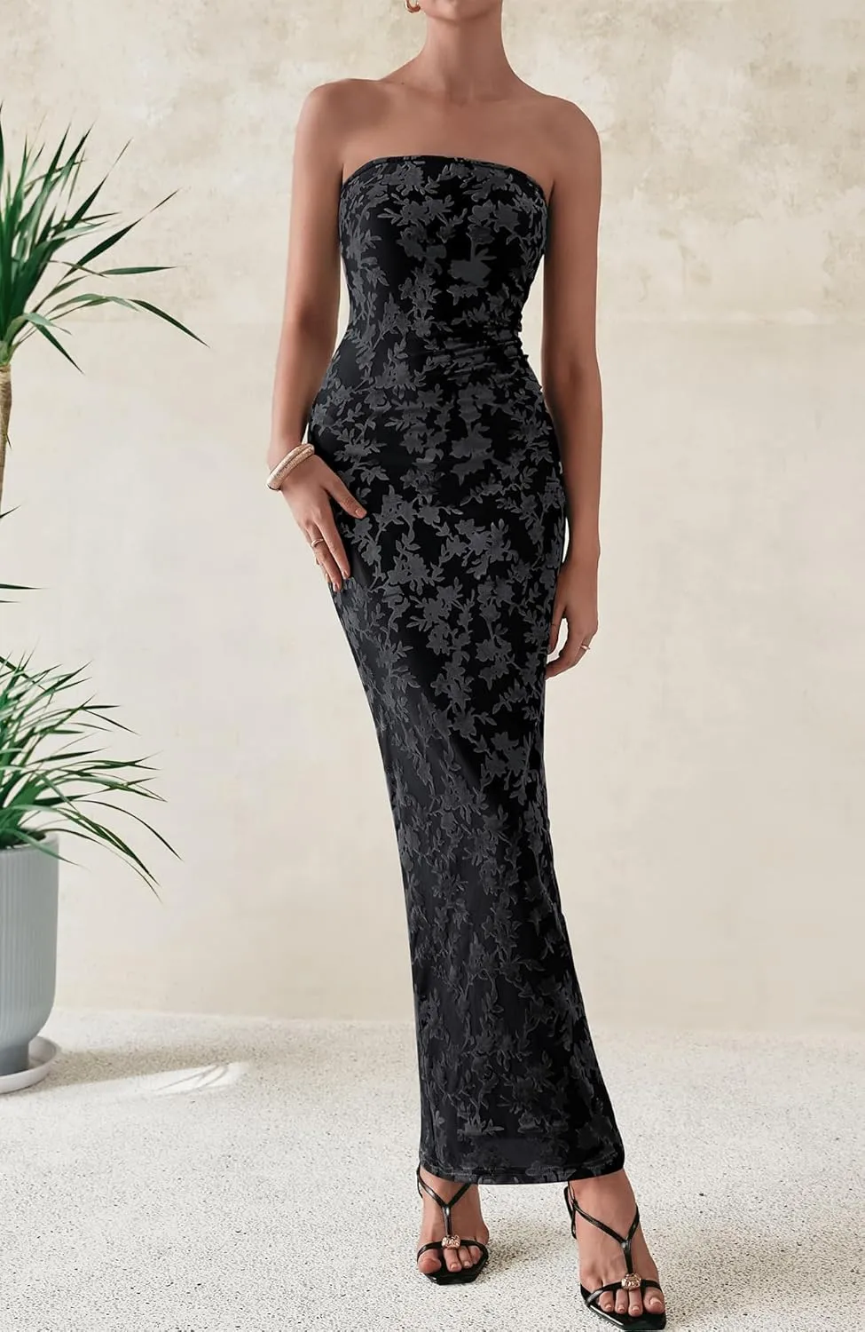 BTFBM Women Spring Dresses 2025 Elegant Wedding Guest Dresses Bodycon Tube Maxi Dress Split Floral Cocktail Dress