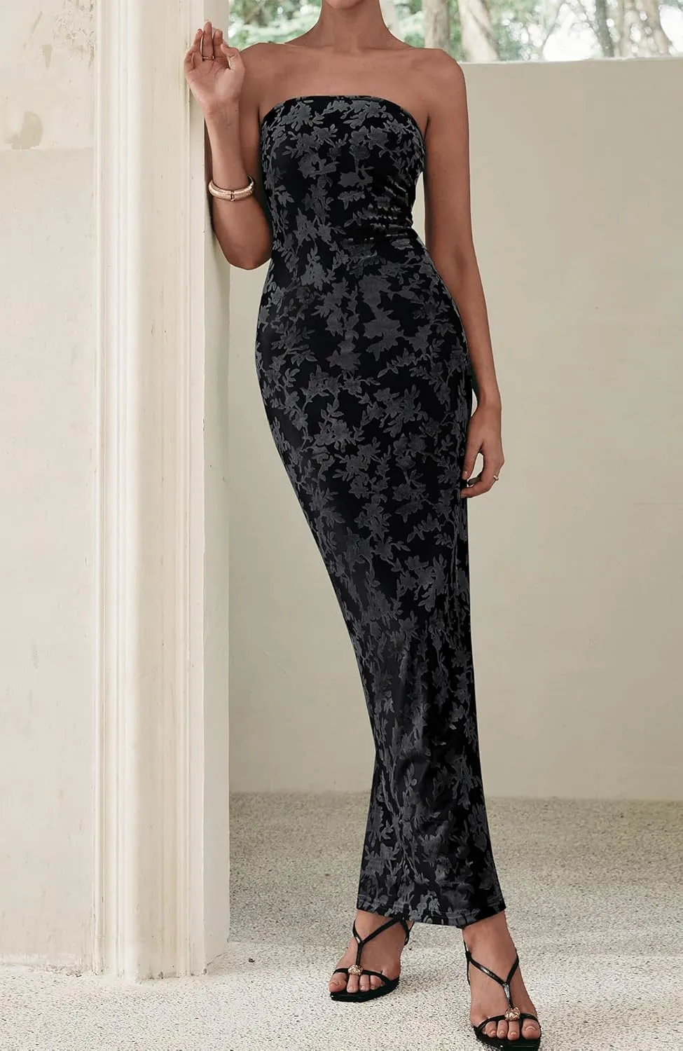 BTFBM Women Spring Dresses 2025 Elegant Wedding Guest Dresses Bodycon Tube Maxi Dress Split Floral Cocktail Dress