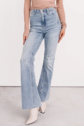 Keller Tummy Control Flare Saige Denim Jeans (Light) Modern Design Tough Wear