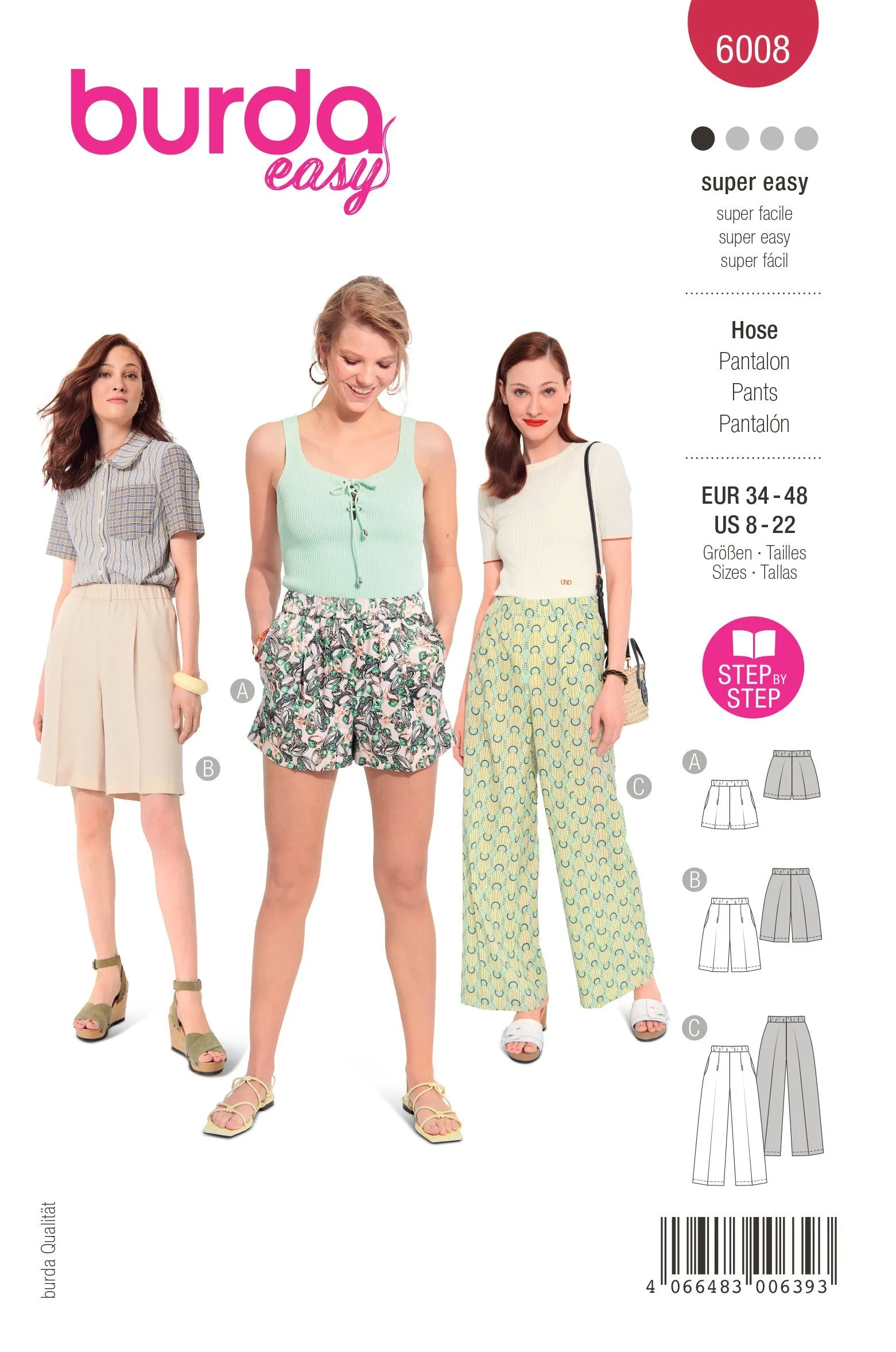 Burda Style Pattern 6008 EASY Trousers/Pants
