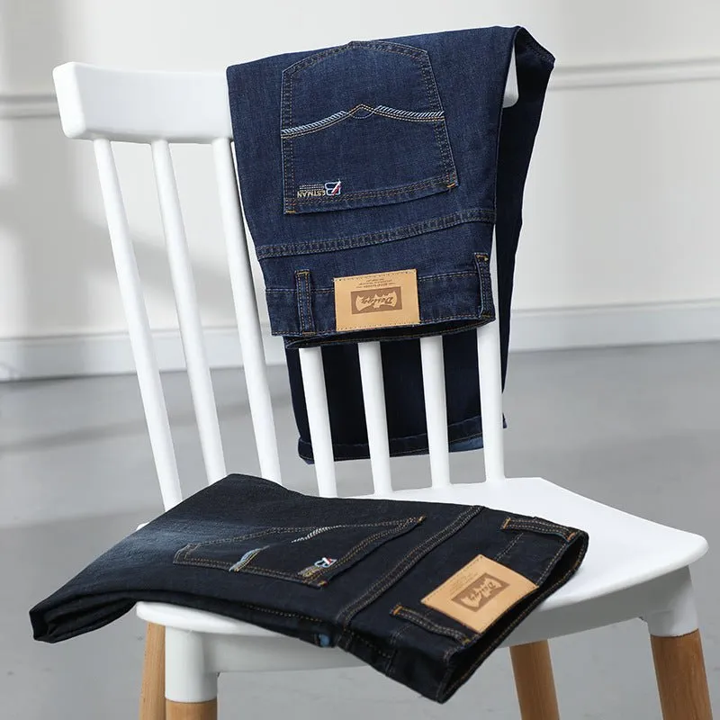 Business High Waist Men's Slim Cropped Trousers