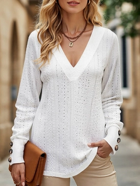 High Neckline Structure Button-down lace embroidered shirt