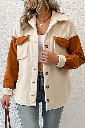 FrictionResistant Trim BUTTON DOWN LAPEL JACKET WITH POCKETS