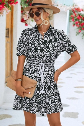 Summer Friendly BUTTON NECK COLLARED WOMEN DRESS